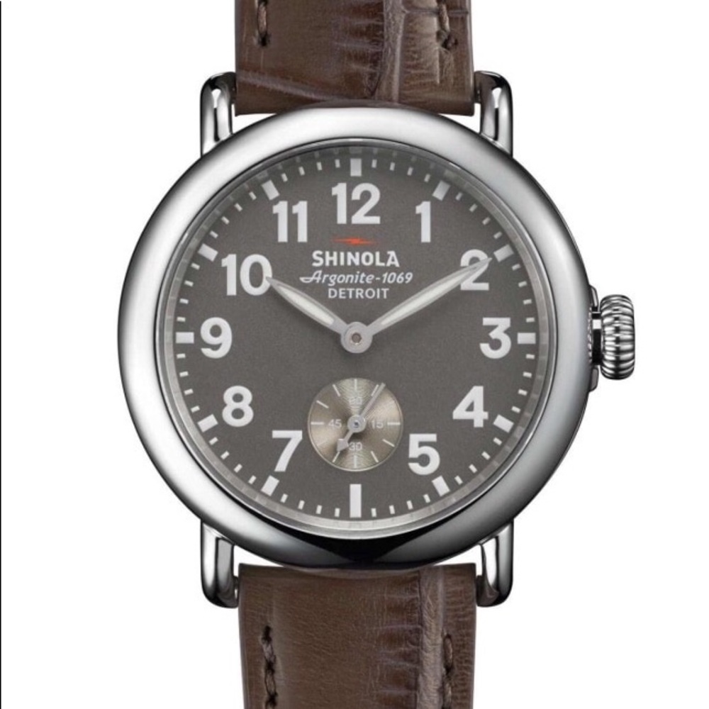 Shinola Runwell Genuine Alligator Strap Watch